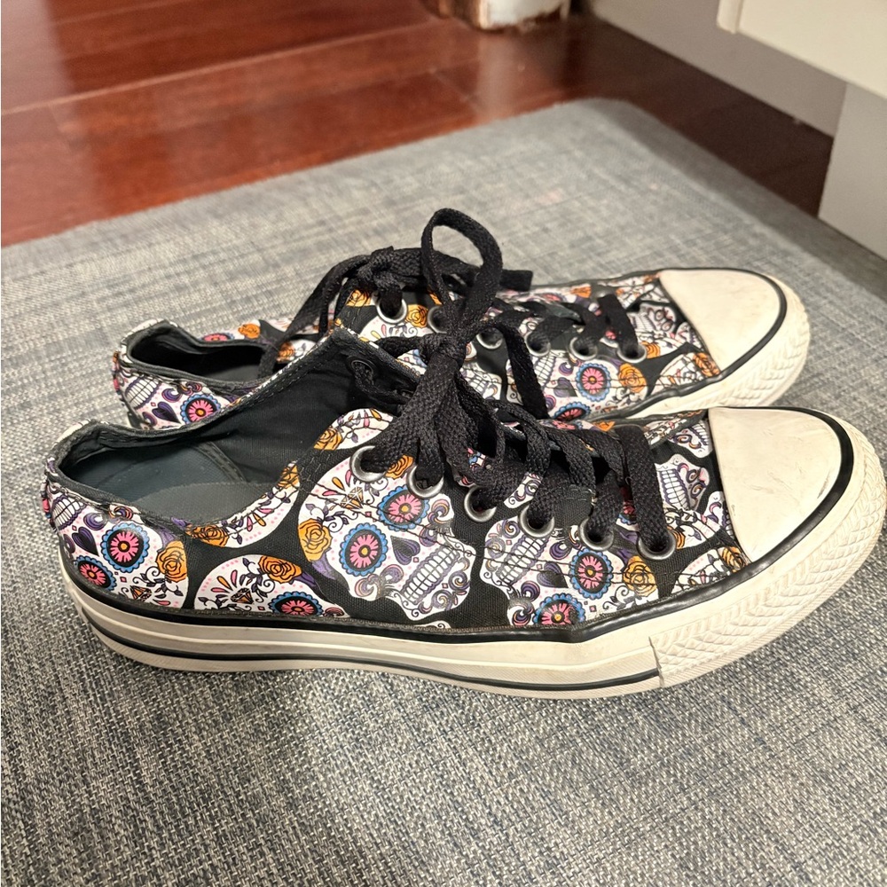 Colorful Skull Patten Converse shoes